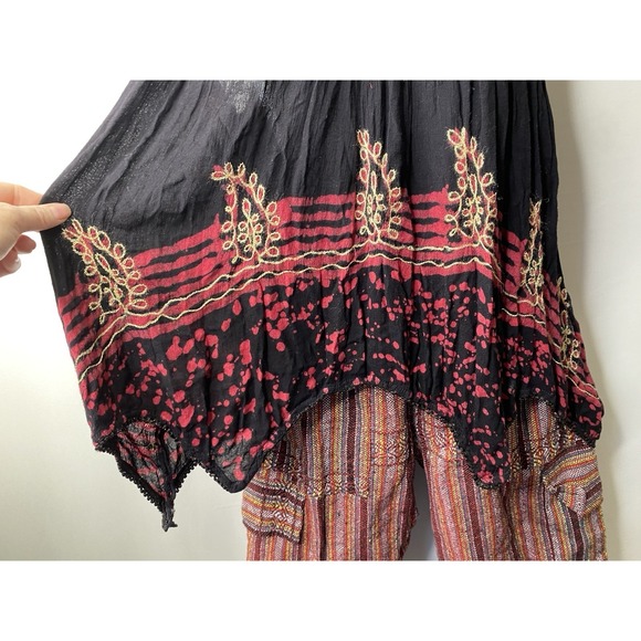 Bohemian Womens Outfit Free Size Shirt Small Shorts Hippie Festival Gypsy India - Picture 5 of 16